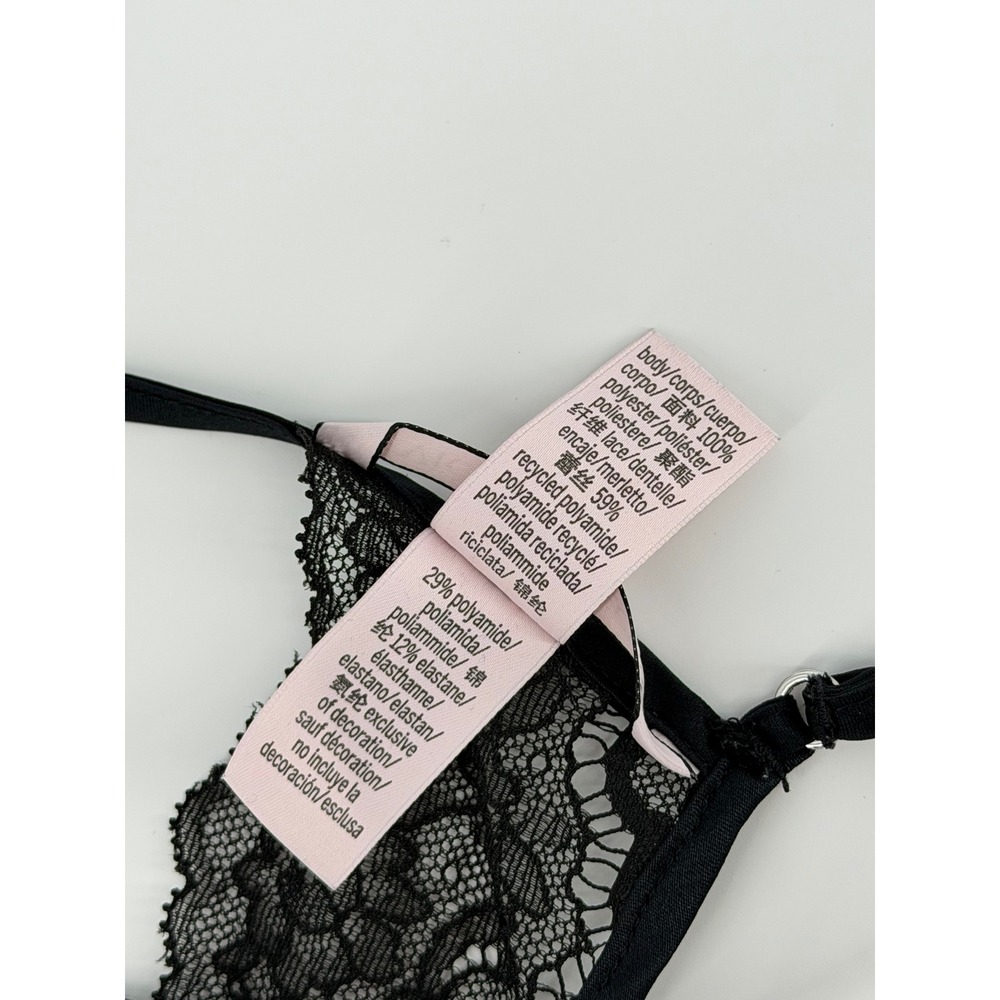 Victoria's Secret Black Satin Lace Trim Slip Dress Open Back Nightie Small - Picture 6 of 9